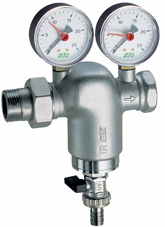 Far Сетчатый фильтр 3/4"НР-ВР 100 мкм с манометром