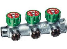 Far Регулирующий коллектор 3/4" (ВР-НР) с 3 отв. 1/2" НР (межосев. 45 мм), плск.упл